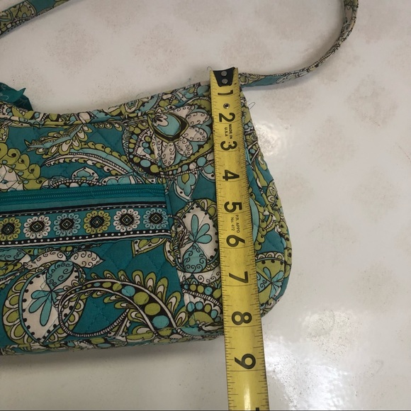 VERA BRADLEY Aqua Lime Green & White Shoulder Bag Island 🌴 Blooms Retired - Picture 6 of 11
